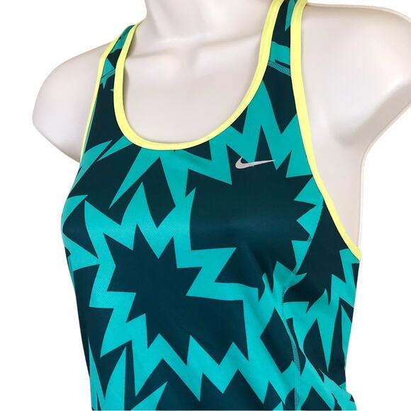 Nike Dri Fit Turquoise Racerback Tank Top Performance Ready Sporty Pow Design - Picture 3 of 16